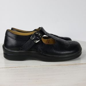 - 441AUB Birkenstock ALMA t-strap Mary Janes black leather